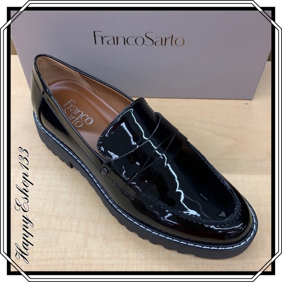 Franco Sarto Cassandra Glossy Lug Sole Slip On Loafer - Picture 9 of 10